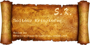 Soltész Krisztofer névjegykártya
